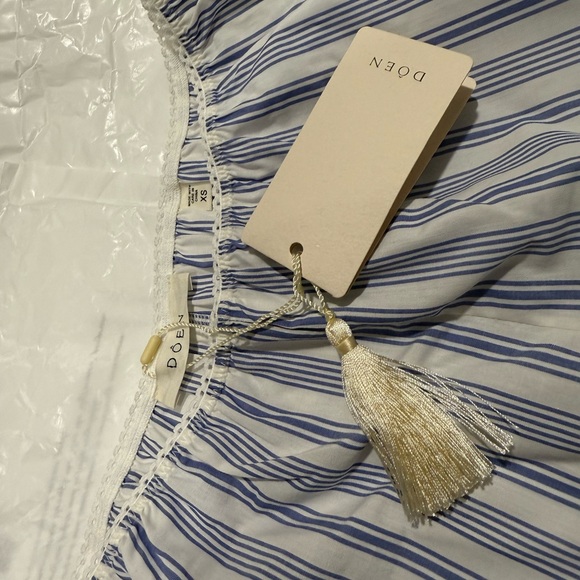 Doen Thelma short indigo sorrento stripe silk NWT - Picture 3 of 3